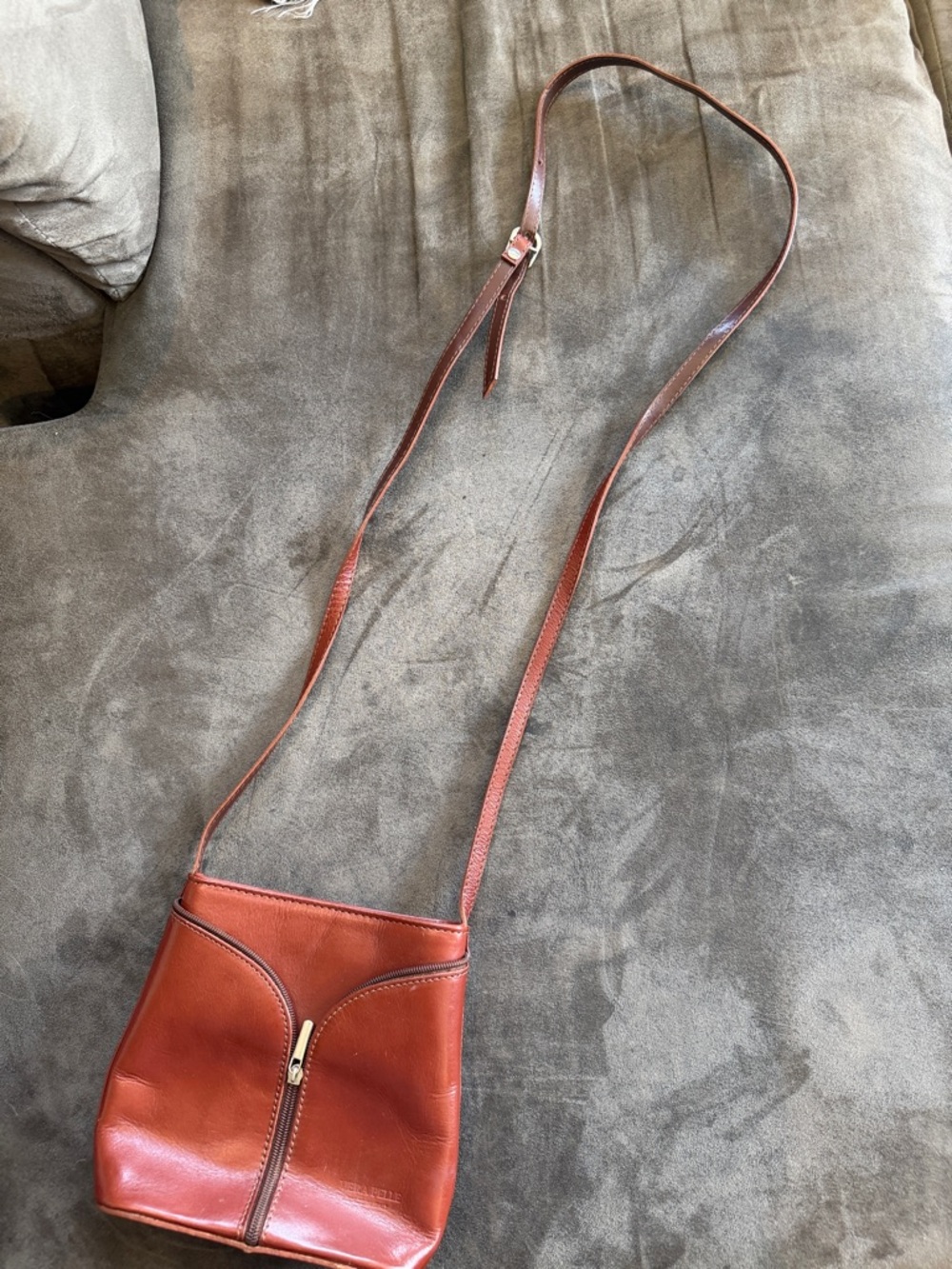 Rust Brown Leather Crossbody Bag - Picture 4 of 4